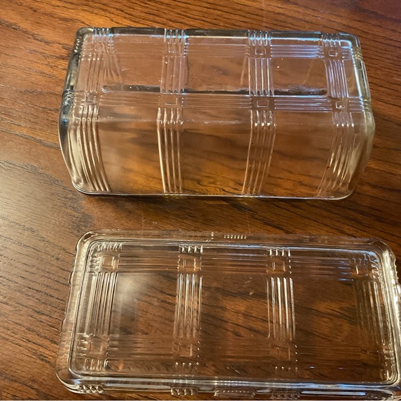 Hazel Atlas basketweave refrigerator dish - Picture 3 of 5